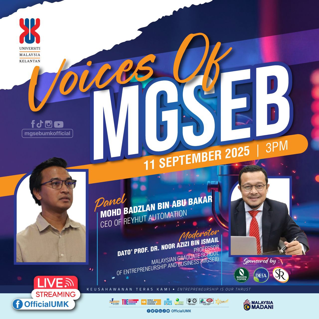 [LIVE PODCAST 002] VOICES OF MGSEB WITH TUAN BADZLAN BAKAR